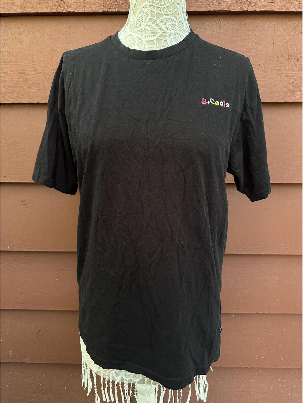 Barney Cools Black Embroidered Logo‎ T Shirt Y2K Streetwear Cotton Tee